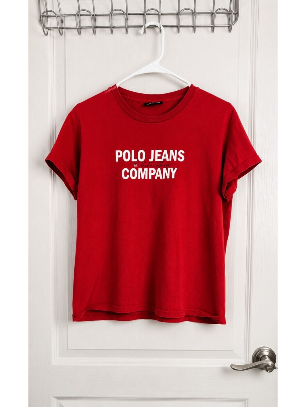 Polo Jeans Co Ralph Lauren Red Graphic T-Shirt Vintage Y2K Size Small